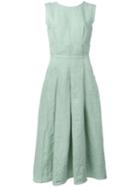 Ermanno Scervino Flared Pleated Dress, Women's, Size: 42, Green, Linen/flax