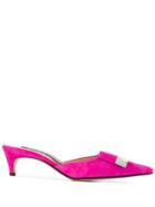 Sergio Rossi Logo Plaque Mules - Pink