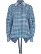 Anouki Open-back Check Shirt - Blue