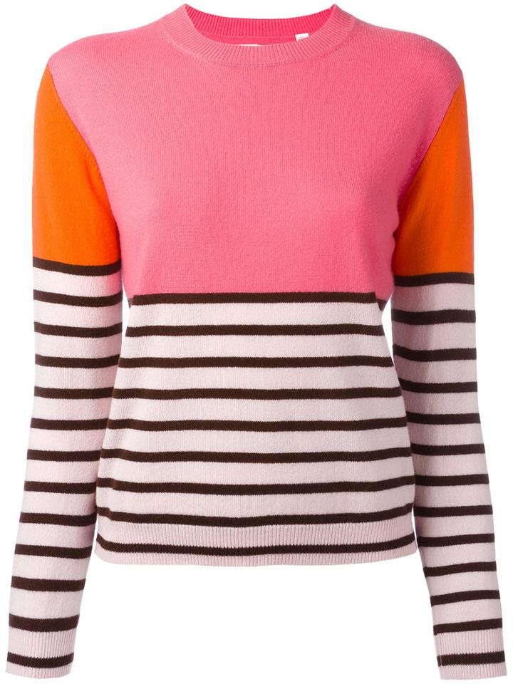 Chinti And Parker Colour-block Jumper, Women's, Size: Xl, Pink/purple, Cashmere