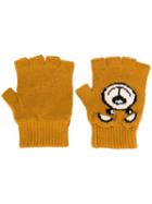 Moschino Teddy Fingerless Gloves - Brown