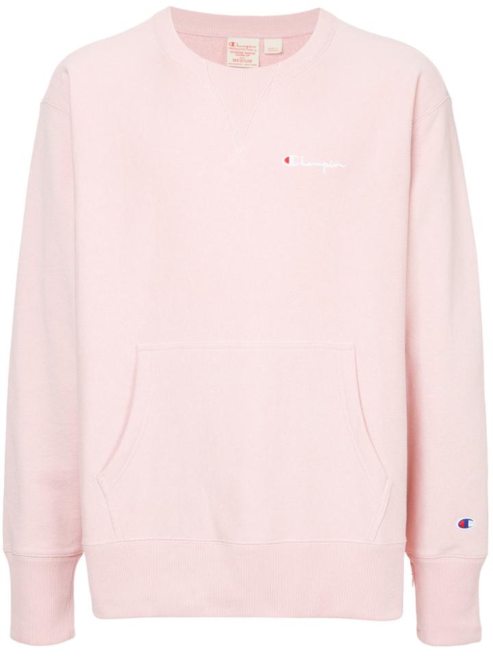 Champion Crew Neck Pouch Sweatshirt - Grey