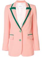 Racil Contrast Piped Trim Blazer - Pink & Purple