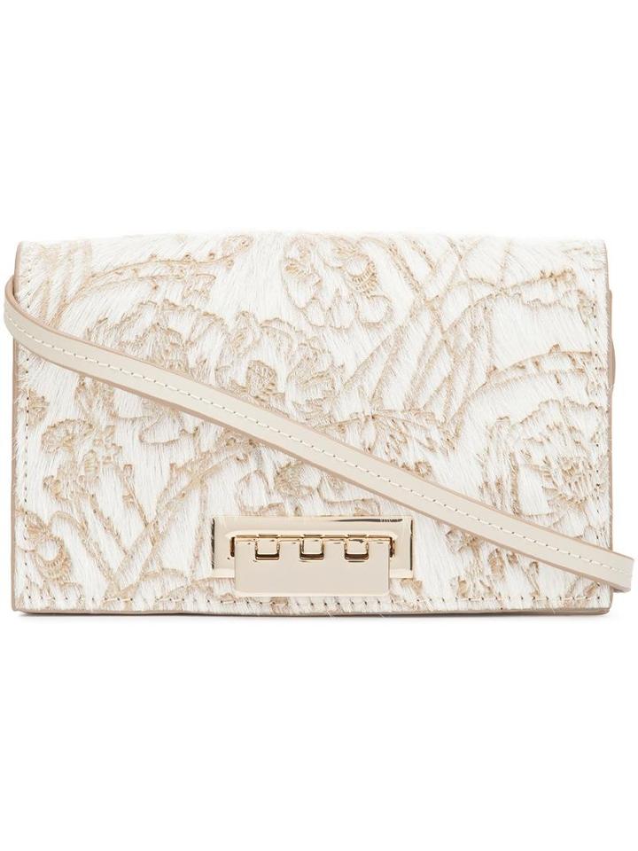Zac Zac Posen Floral Pattern Crossbody Bag, Women's, White, Calf Leather/calf Hair