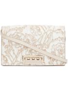 Zac Zac Posen Floral Pattern Crossbody Bag, Women's, White, Calf Leather/calf Hair