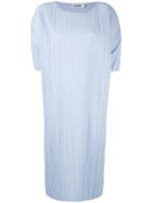 Jil Sander - Shift Ribbed Dress - Women - Cotton/polyester - 34, Blue, Cotton/polyester