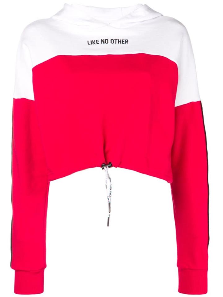 Kappa Two-tone Cropped Hoodie - 906 Whiteredblack