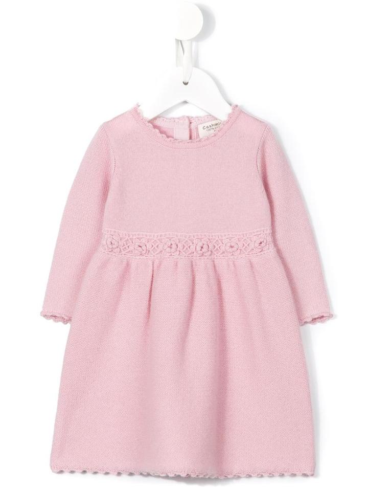 Cashmirino Floral Motif Flared Dress, Infant Girl's, Size: 6 Mth, Pink/purple