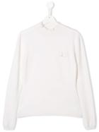 Elisabetta Franchi La Mia Bambina Logo Patch Sweater - White
