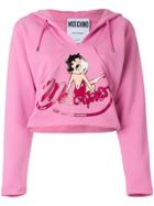 Moschino Cropped Betty Boop Hoodie - Pink & Purple