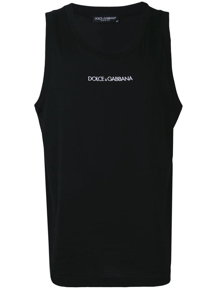 Dolce & Gabbana Sleeveless Logo Tank Top - Black