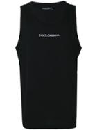 Dolce & Gabbana Sleeveless Logo Tank Top - Black
