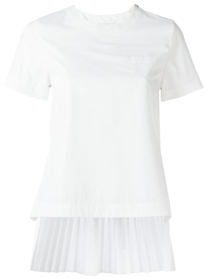 Sacai - Accordion Pleat Top - Women - Cotton/polyester - 1, White, Cotton/polyester