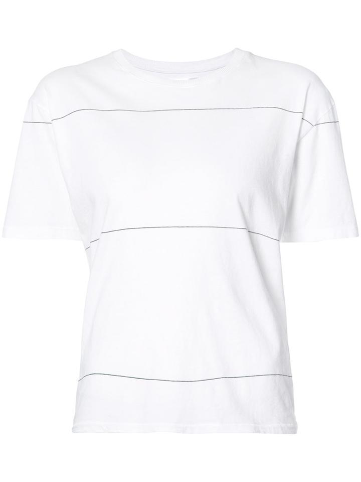 Anine Bing Striped T-shirt, Women's, Size: Xs, White, Cotton