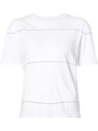 Anine Bing Striped T-shirt, Women's, Size: Xs, White, Cotton