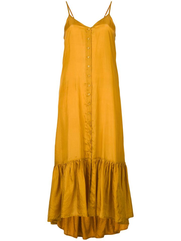 Mes Demoiselles Ruffle Hem Slip Dress - Yellow & Orange
