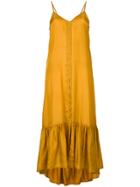 Mes Demoiselles Ruffle Hem Slip Dress - Yellow & Orange