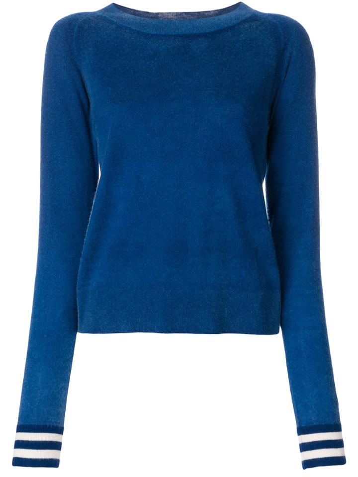 Chinti & Parker Contrast Trim Jumper - Blue