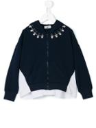 Monnalisa - Crystal Embellished Bomber Jacket - Kids - Cotton/polyester/spandex/elastane - 10 Yrs, Blue