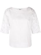 Blugirl - Broderie Anglaise Sleeve Blouse - Women - Cotton - 38, White, Cotton