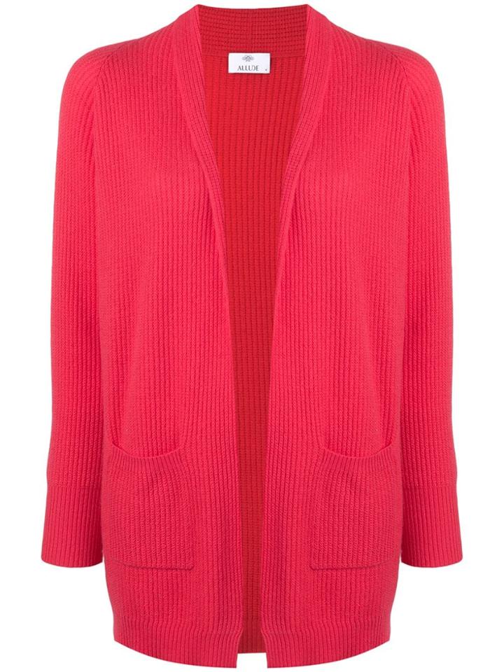 Allude Draped Knitted Cardigan - Pink