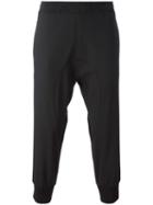 Neil Barrett Elasticated Waistband Track Pants, Men's, Size: 46, Black, Polyester/spandex/elastane/virgin Wool/silk