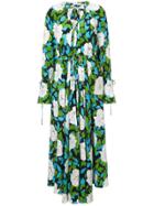 Dvf Diane Von Furstenberg Floral Print Long Dress - Green