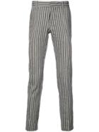 Tom Rebl Striped Skinny Trousers - Brown