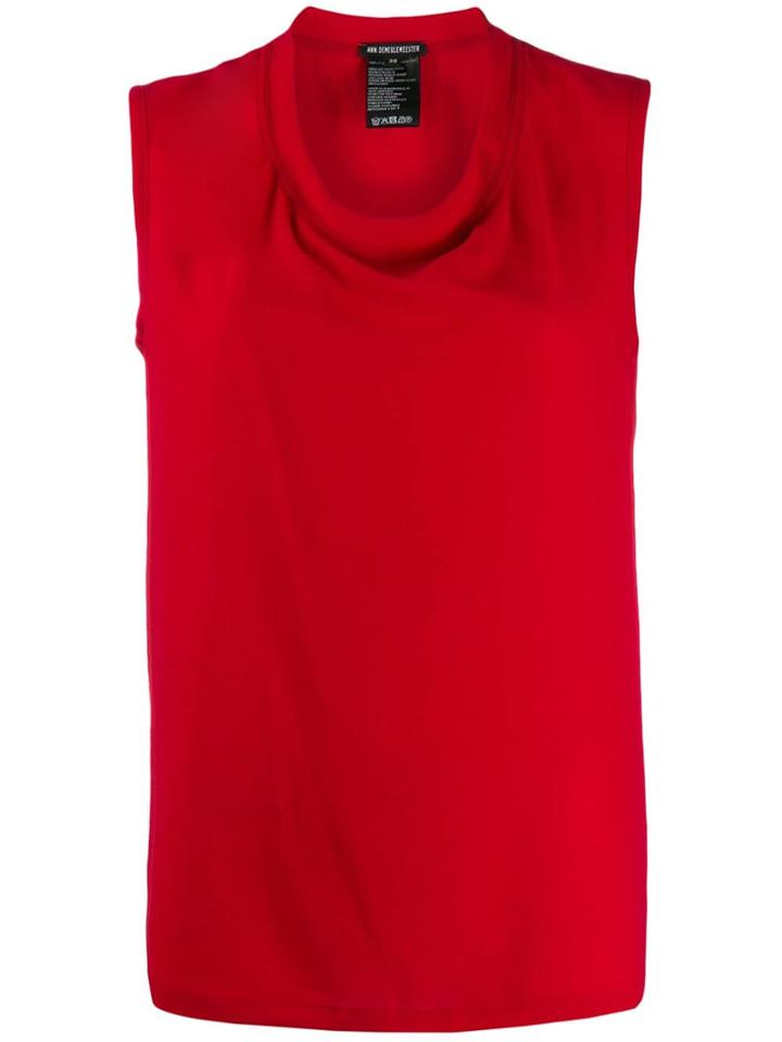 Ann Demeulemeester Round Neck Tank Top - Red