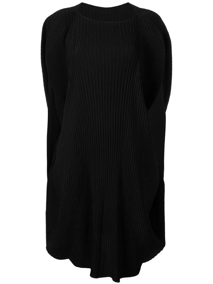 Issey Miyake Structured Pleated Dress, Women's, Size: 2, Black, Polyester