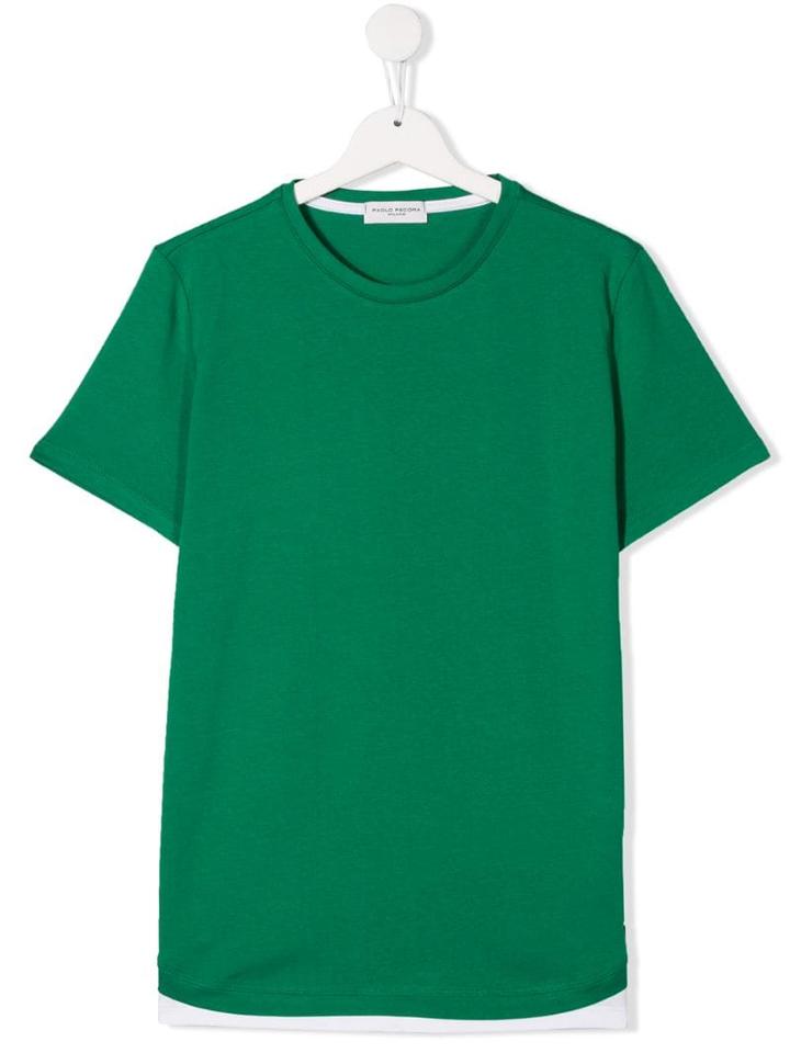 Paolo Pecora Kids Teen Snowboader Print T-shirt - Green