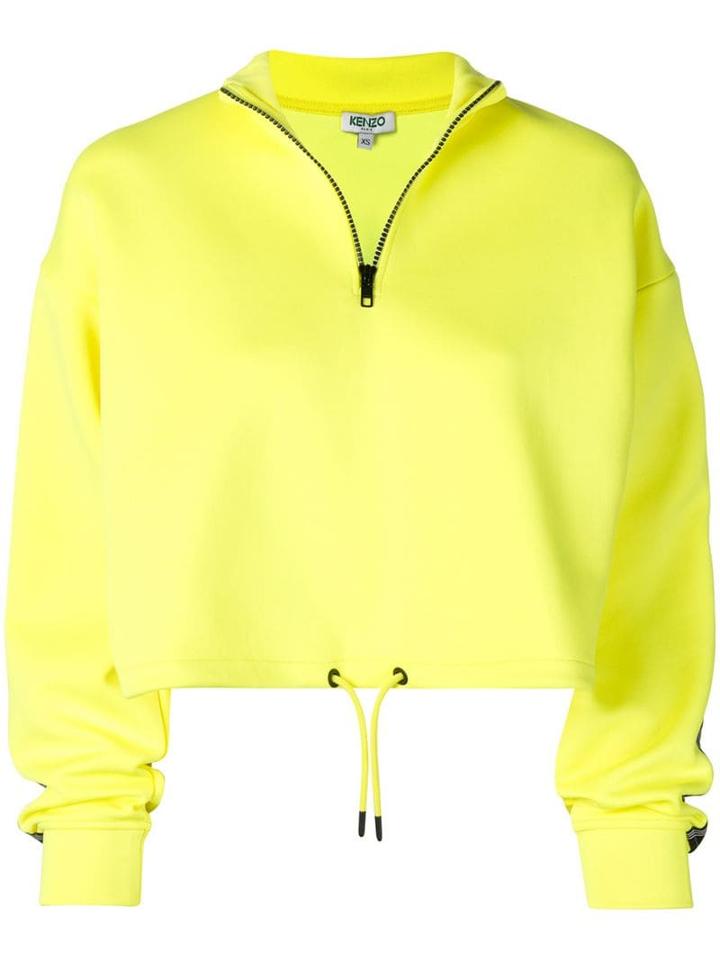 Kenzo Cropped Logo Strip Fleece - Yellow
