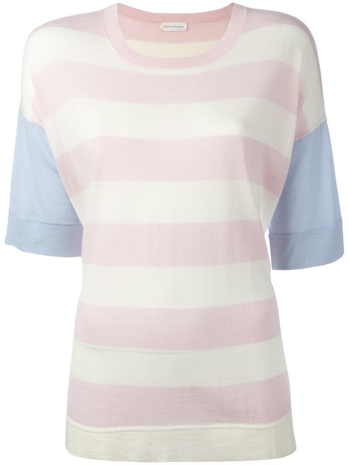 Chinti & Parker Striped Knit T-shirt - Pink & Purple