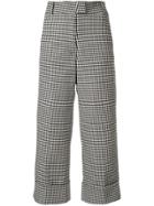 Silvia Tcherassi Houndstooth Cropped Trousers - Black
