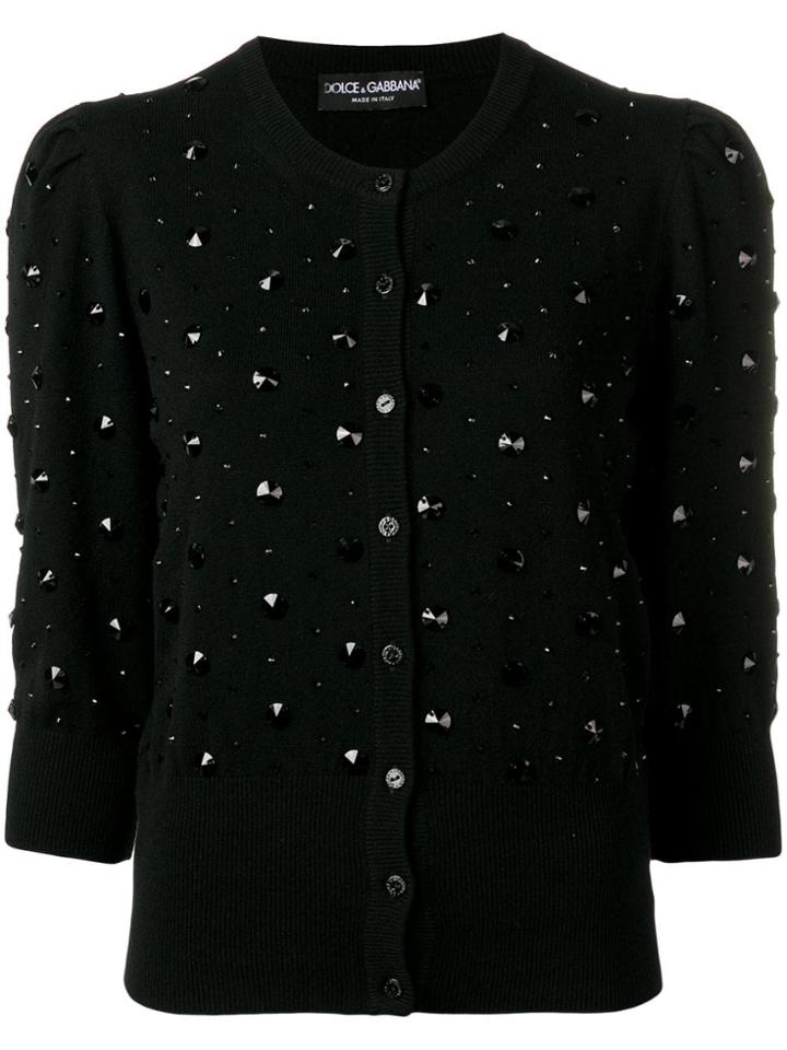 Dolce & Gabbana Crystal Embellished Cardigan - Black