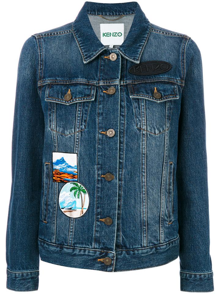 Kenzo - Denim Jacket With Patches - Women - Cotton - S, Blue, Cotton