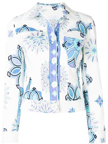 Emilio Pucci Vintage Geometric Pattern Jacket - White
