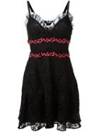 Giamba Embroidered Sweetheart Dress, Women's, Size: 38, Black, Polyester/silk