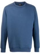 Ps Paul Smith Logo Embroidered Sweatshirt - Blue