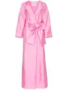 Rosie Assoulin Oversized Sash Silk Coat - Pink & Purple