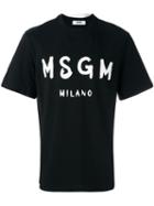 Msgm - Logo Print T-shirt - Men - Cotton - L, Black, Cotton