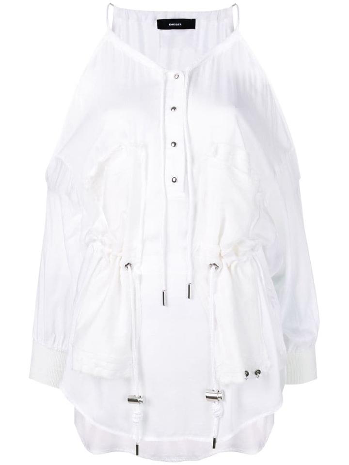 Diesel Loose-fit Cut-out Blouse - White