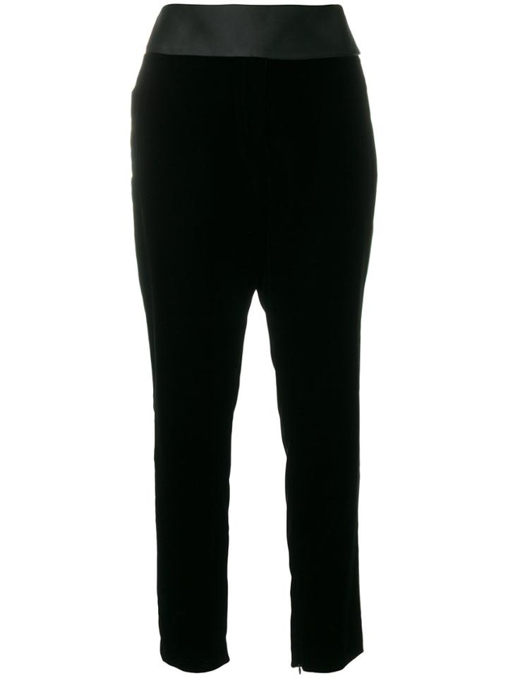 Alexandre Vauthier High Waist Velvet Trousers - Black