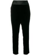 Alexandre Vauthier High Waist Velvet Trousers - Black