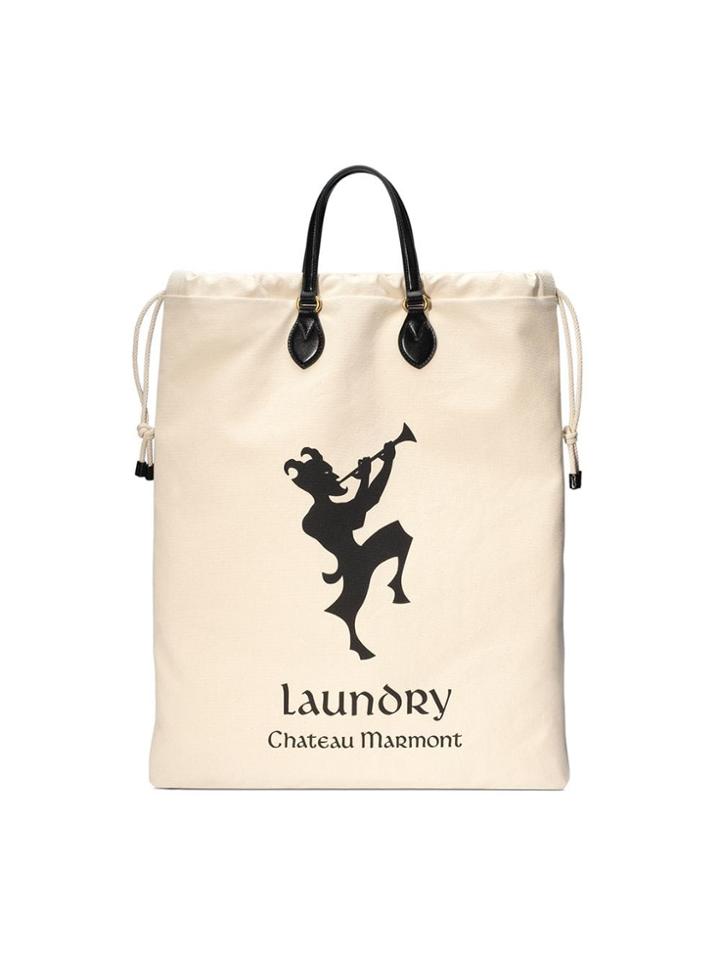 Gucci Drawstring Tote With Chateau Marmont Print - Neutrals