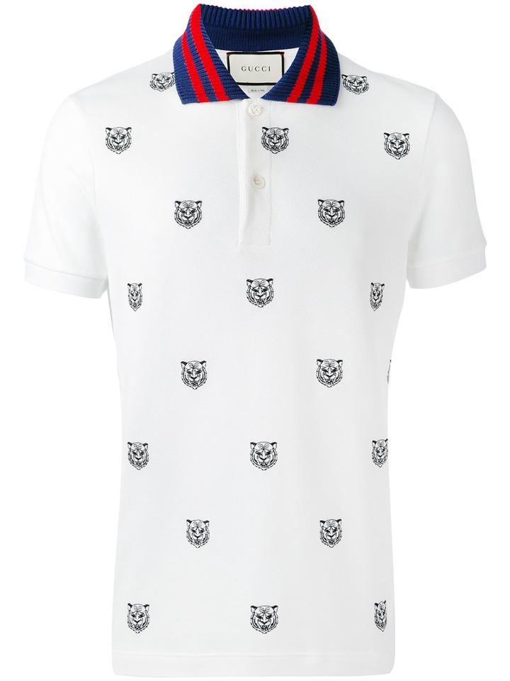 Gucci - Printed Polo Shirt - Men - Cotton/spandex/elastane - S, White, Cotton/spandex/elastane