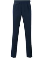 Incotex - Flap Detail Tapered Trousers - Men - Cotton/linen/flax - 54, Blue, Cotton/linen/flax