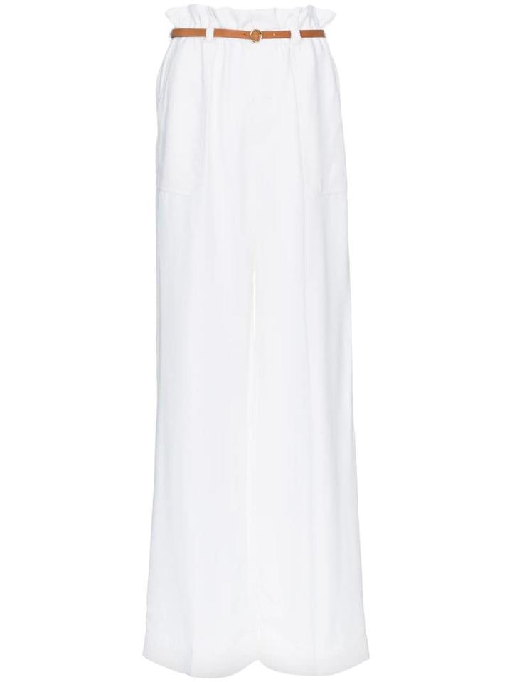 Chloé Paper Bag-waist Belted Trousers - White