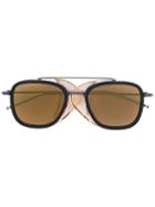 Thom Browne Eyewear Black & Gold Mesh Side Sunglasses