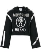 Moschino Question Mark Cropped Hoodie - Black